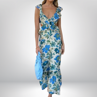 AMARA | Sukienka maxi w falbanki