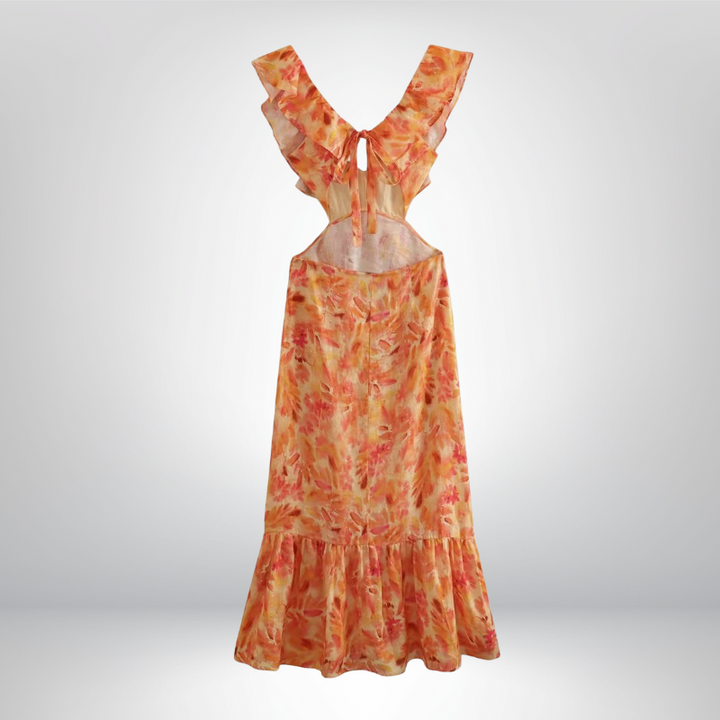 AMARA | Sukienka maxi w falbanki