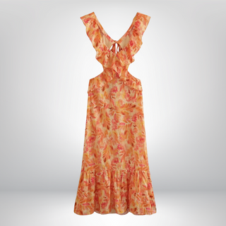 AMARA | Sukienka maxi w falbanki