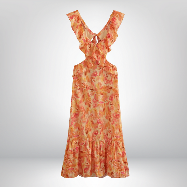 AMARA | Sukienka maxi w falbanki