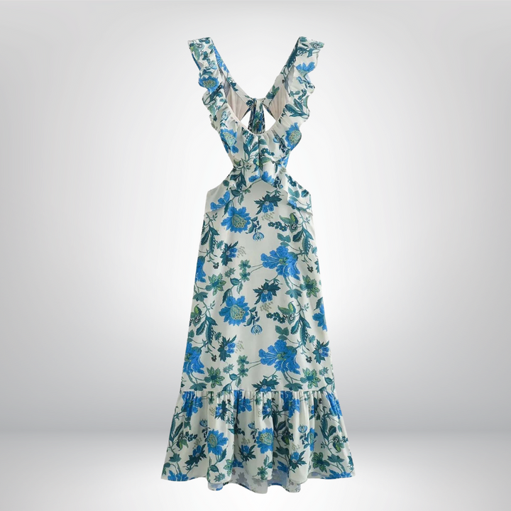 AMARA | Sukienka maxi w falbanki