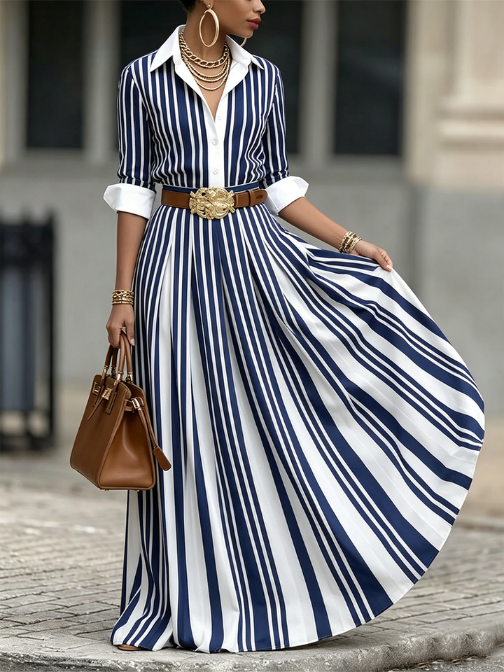 AMELIA | Sukienka maxi w paski