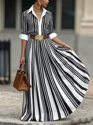 AMELIA | Sukienka maxi w paski