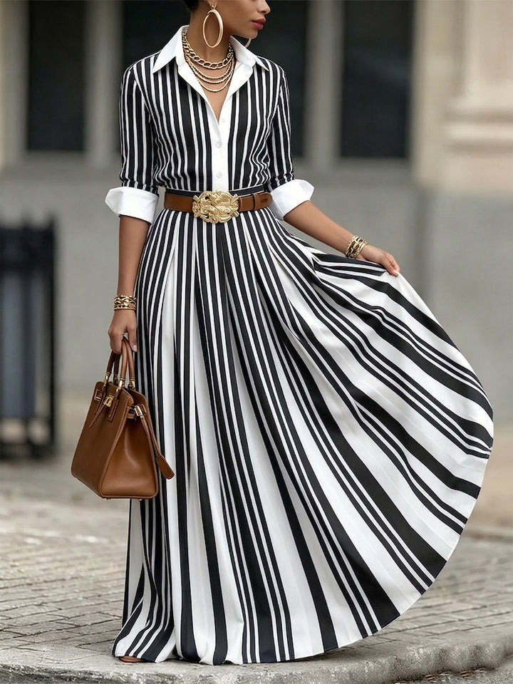 AMELIA | Sukienka maxi w paski