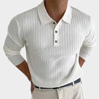 BENJAMIN | Sweter polo z prążkowaniem