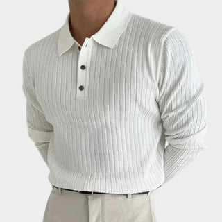 BENJAMIN | Sweter polo z prążkowaniem