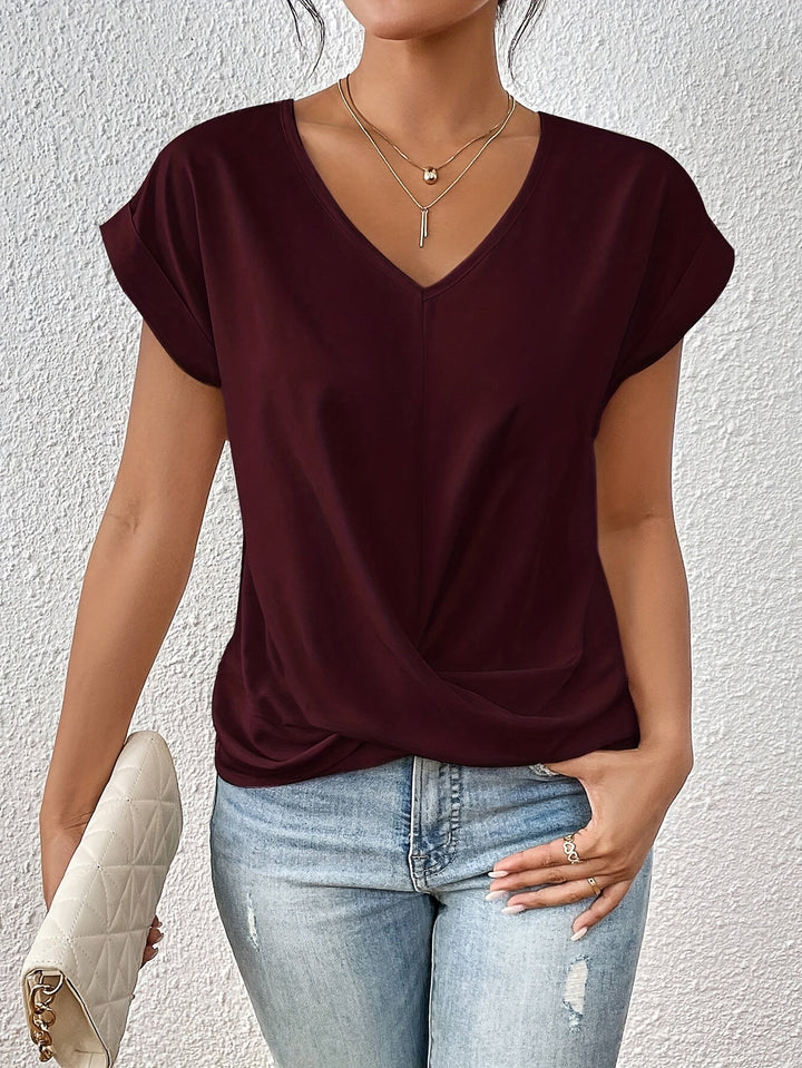 CLEO | T-shirt z dekoltem V
