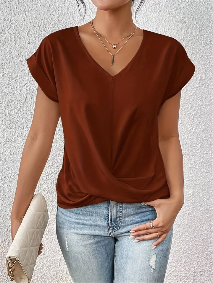 CLEO | T-shirt z dekoltem V
