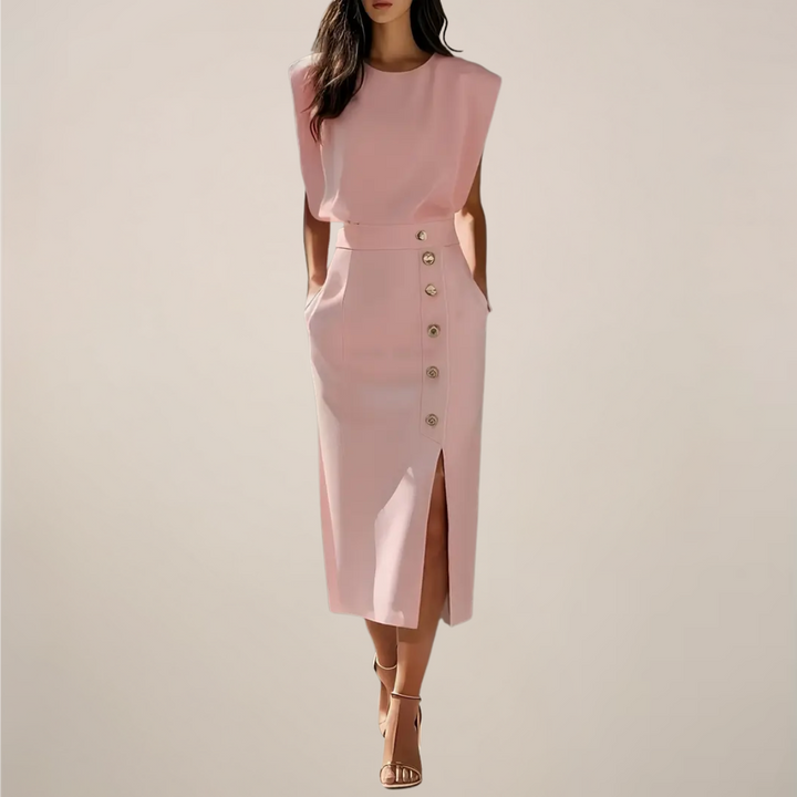 EMILIA | Sukienka midi z guzikami