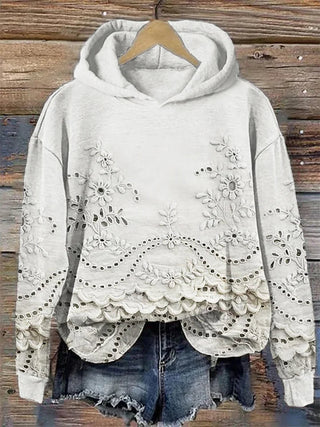 LENA | Bluza z haftem kwiatowym