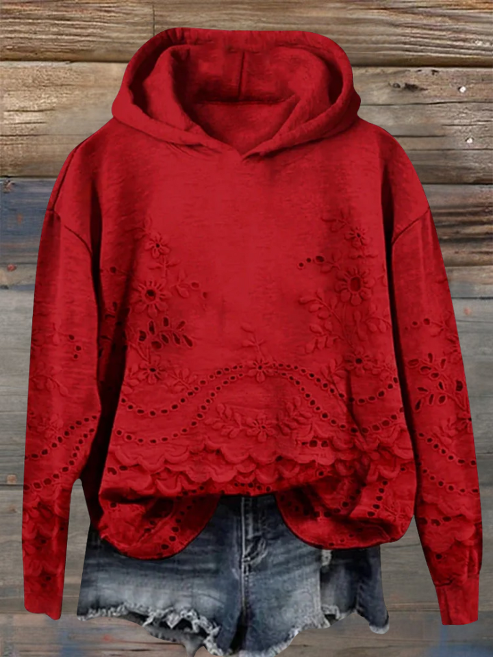 LENA | Bluza z haftem kwiatowym