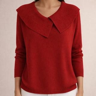 MAGDA | Sweter z szerokim kołnierzem