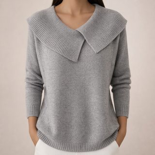 MAGDA | Sweter z szerokim kołnierzem