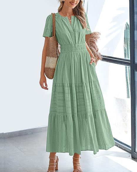 MARIS | Sukienka maxi z falbaną